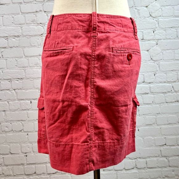 Paperboy Clothing Skirts Paper Boy Red Linen Casual Cargo Mini